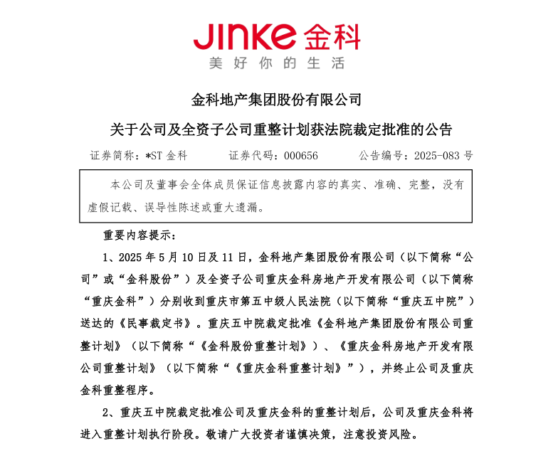 全国首家!金科1470亿债务“清零”